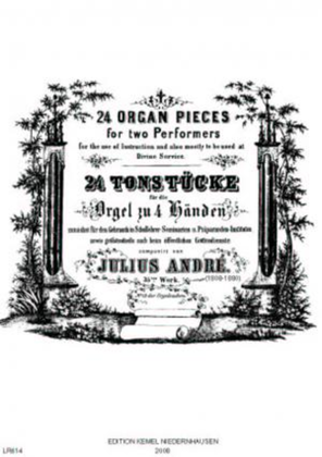 Book cover for Twenty-four organ pieces for the use of instruction and also mostly to be used at divine