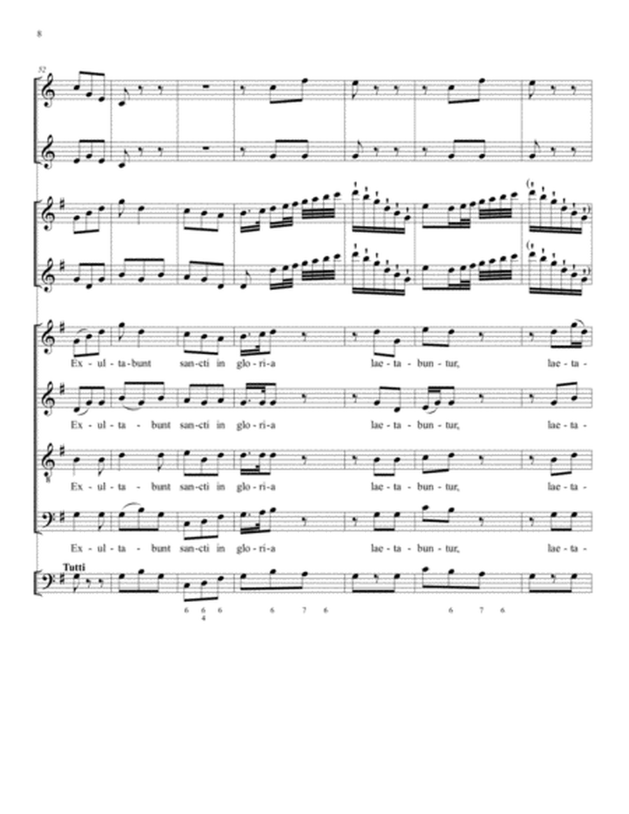 Exultabunt Sancti in Gloria: Instrumental Score and Parts