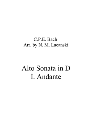 Book cover for Sonata in D for Alto and String Quartet I. Andante