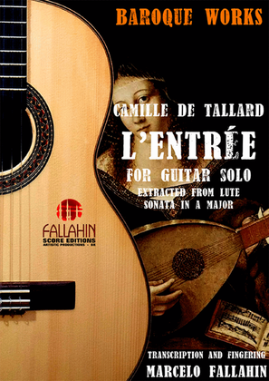 Book cover for L' ENTRÉE - CAMILLE DE TALLARD - FOR GUITAR SOLO