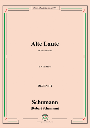 Book cover for Schumann-Alte Laute,Op.35 No.12,in A flat Major