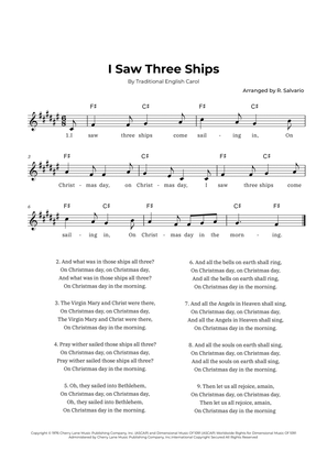 Book cover for I Saw Three Ships (Key of F-Sharp Major)