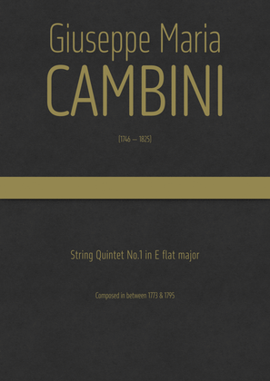Book cover for Cambini - String Quintet No.1 in E flat major