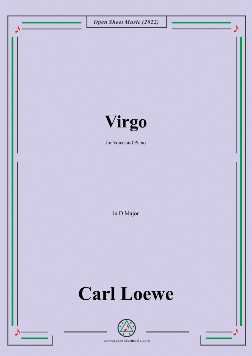 Loewe-Virgo,in D Major,for Voice and Piano