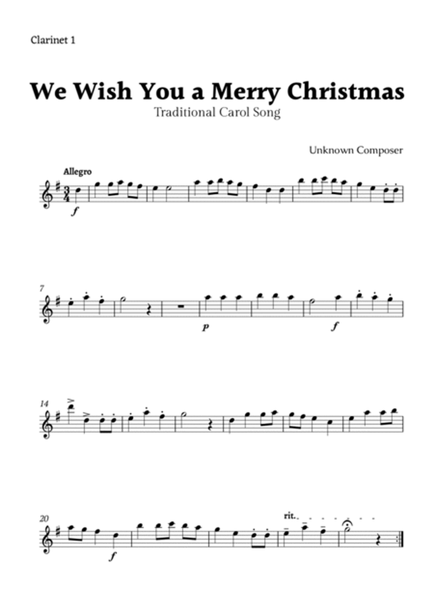 We Wish you a Merry Christmas for Clarinet Trio with Chords image number null