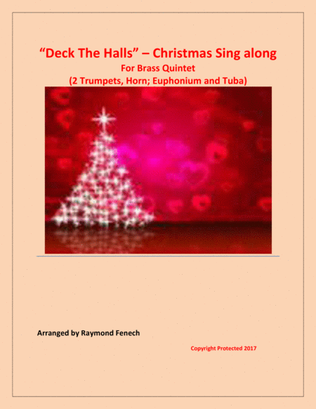 Book cover for Deck the Hall - Christmas Sing along (For Brass Quintet - 2 Trumpets, Horn, Euphonium and Tuba)