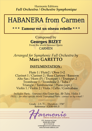 Book cover for HABANERA from "Carmen" - L'amour est un oiseau rebelle