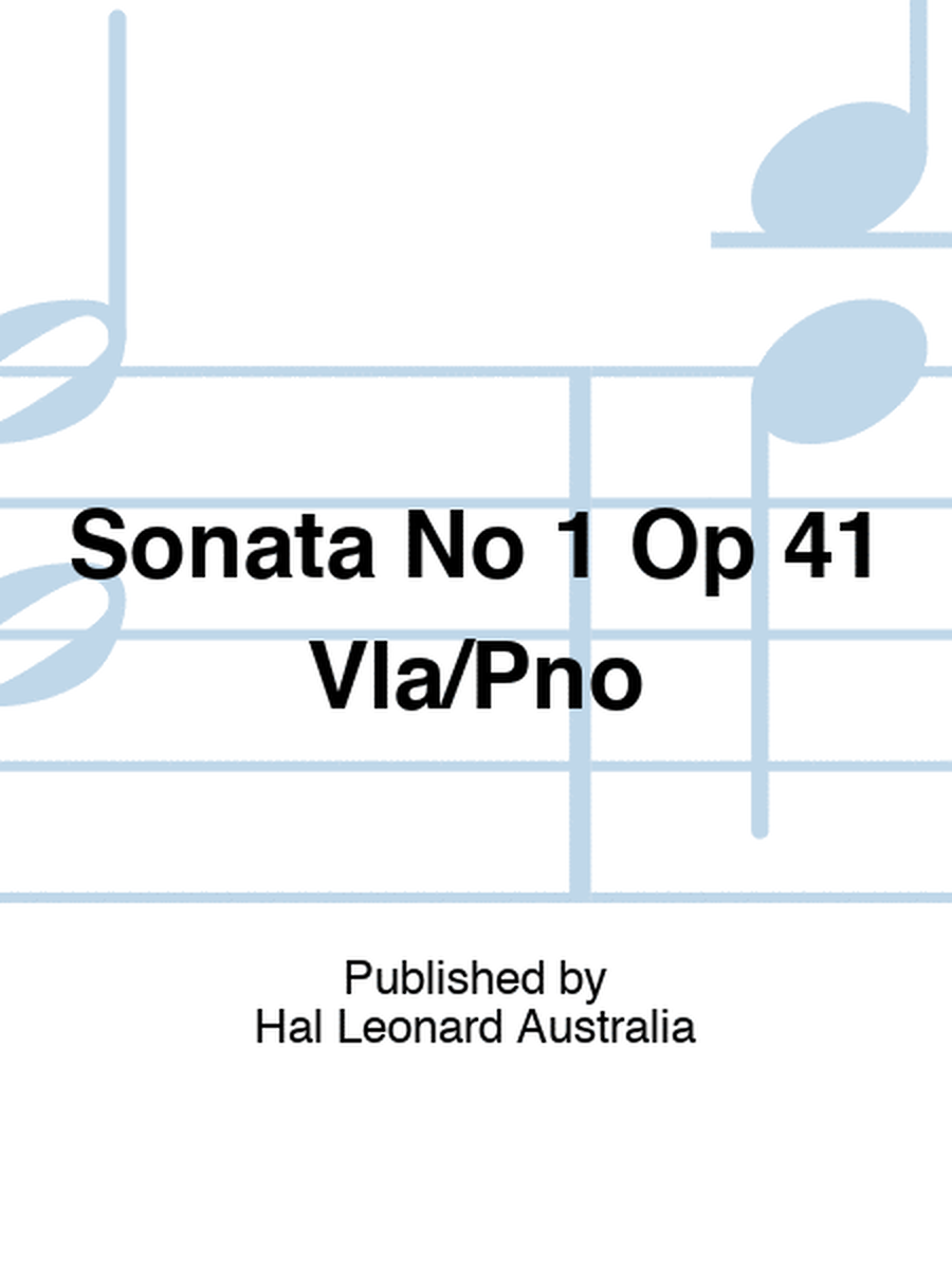 Sonata No 1 Op 41 Vla/Pno