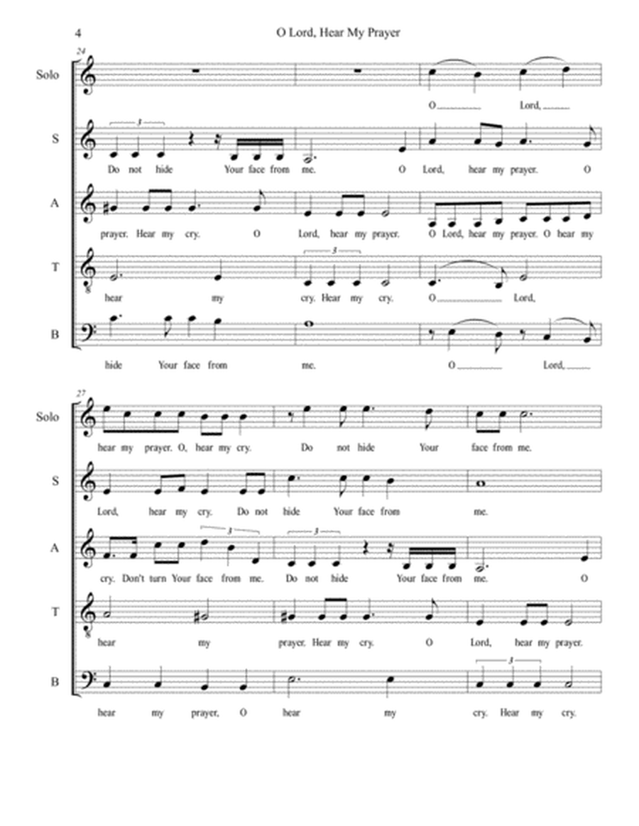 O Lord, Hear My Prayer (Solo and SATB) image number null