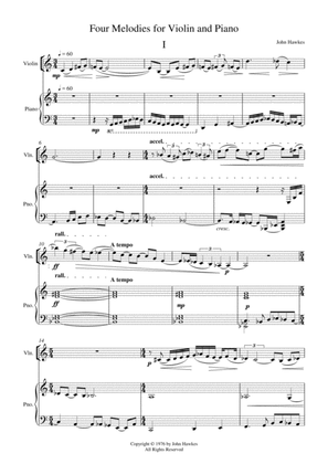 Four Melodies for Violin and Piano