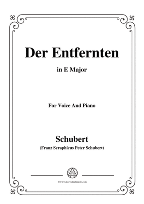 Schubert-Der Entfernten,in E Major,for Voice&Piano