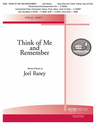 Book cover for Think of Me and Remember