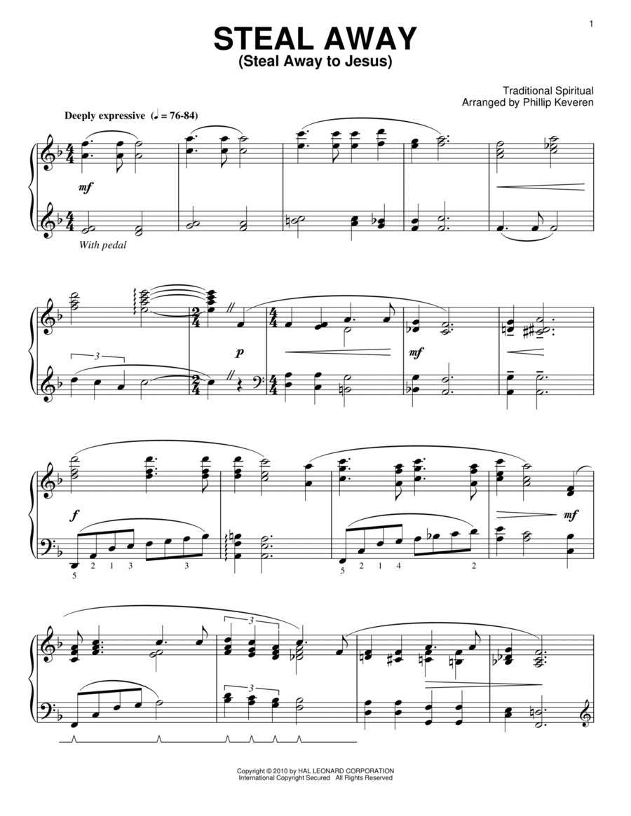 Steal Away (Steal Away To Jesus) (arr. Phillip Keveren)