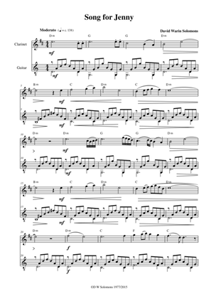 Song for Jenny for clarinet and guitar