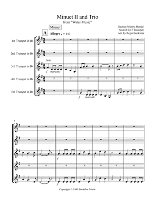 Minuet II and Trio (from "Water Music") (Trumpet Quintet)