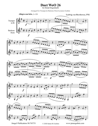 Beethoven: Duet WoO 26 for Trumpet & Baritone Horn