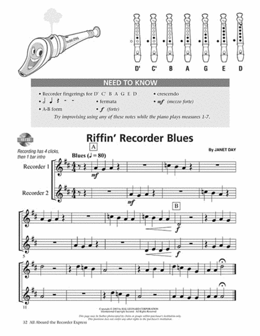 All Aboard The Recorder Express - With Reproducible Pages image number null