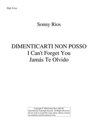 Book cover for DIMENTICARTI NON POSSO