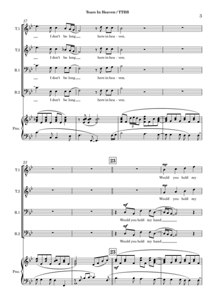 Eric Clapton Tears in Heaven Sheet Music (Trumpet Solo) in C Major -  Download & Print - SKU: MN0016812