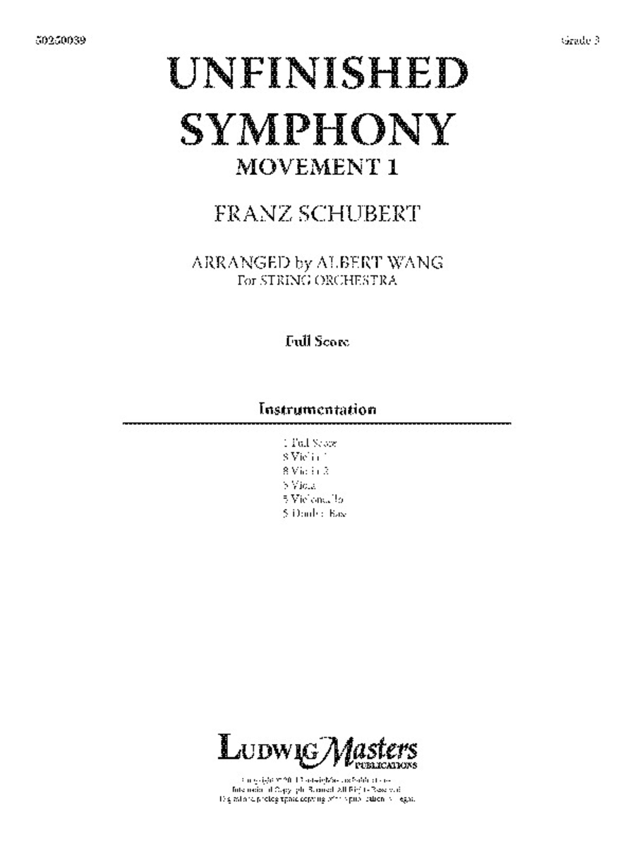 Unfinished Symphony (Symphony No. 8) -- Mvt. I