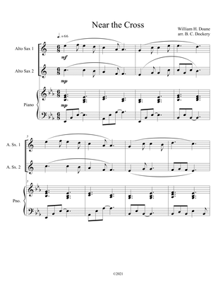 Book cover for Near the Cross (alto sax duet) with optional piano accompaniment