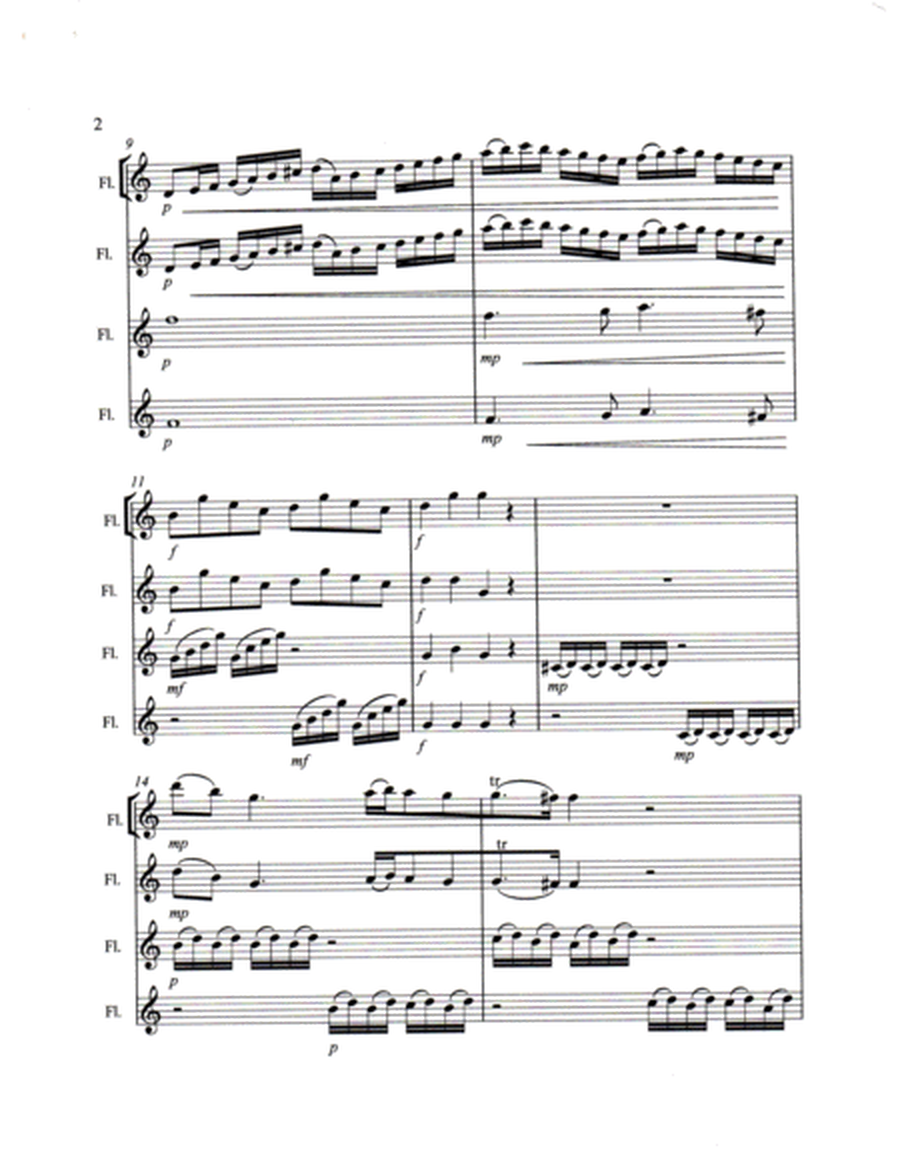 Piano Sonata in C Major First Movement by Wolfgang Amadeus Mozart Arranged for 4 Flutes