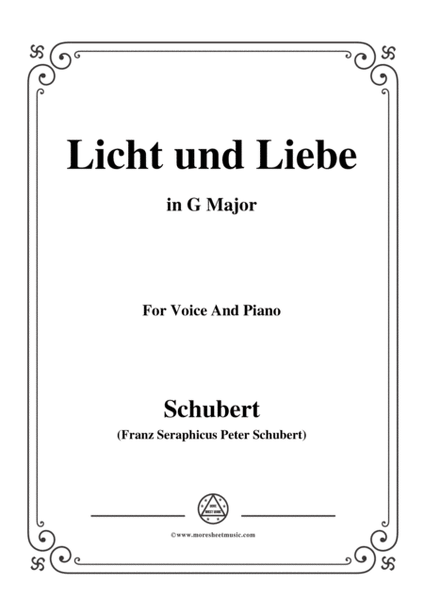 Schubert-Licht und Liebe ( Light and Love),D.352,in G Major,for Voice&Piano image number null