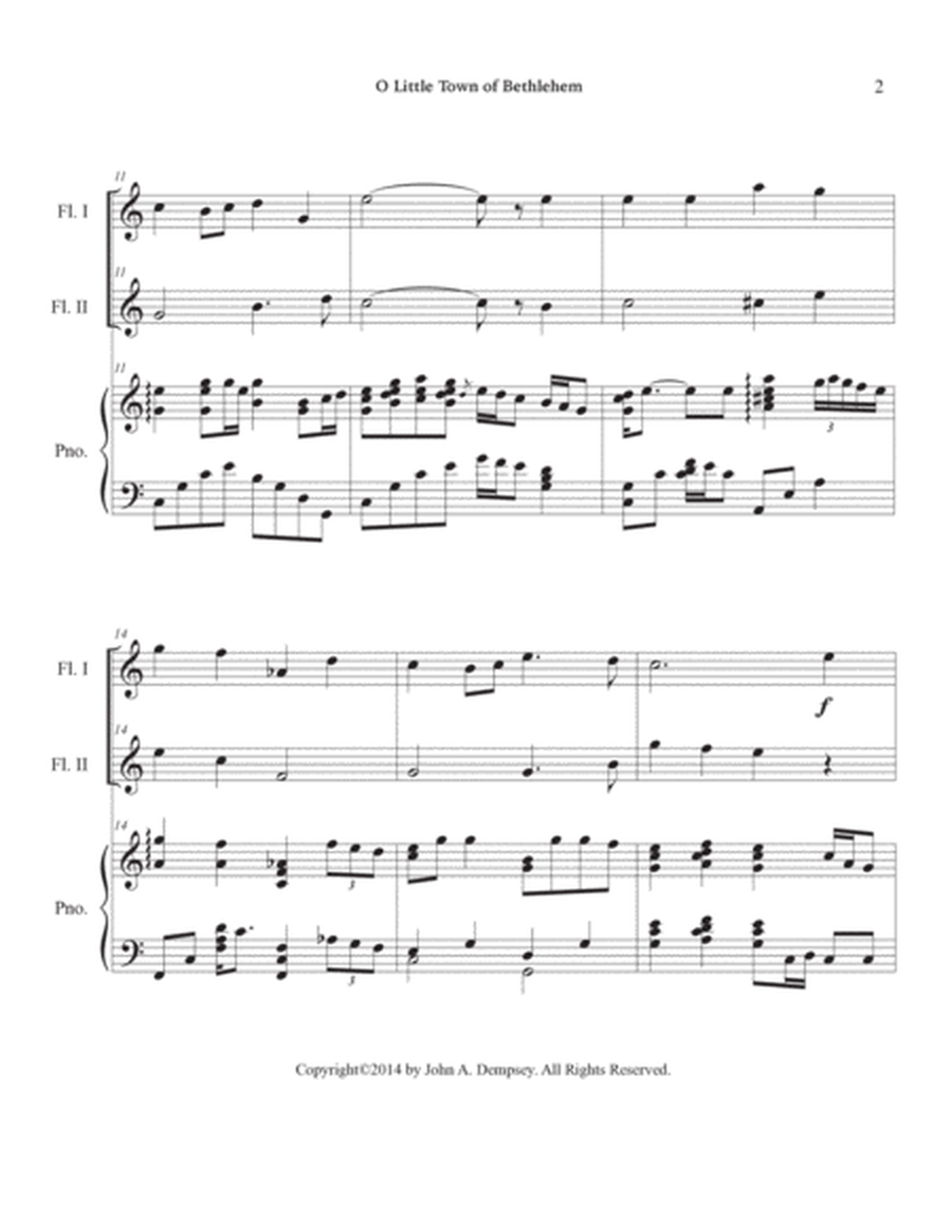 O Little Town of Bethlehem (Trio for Two Flutes and Piano) image number null