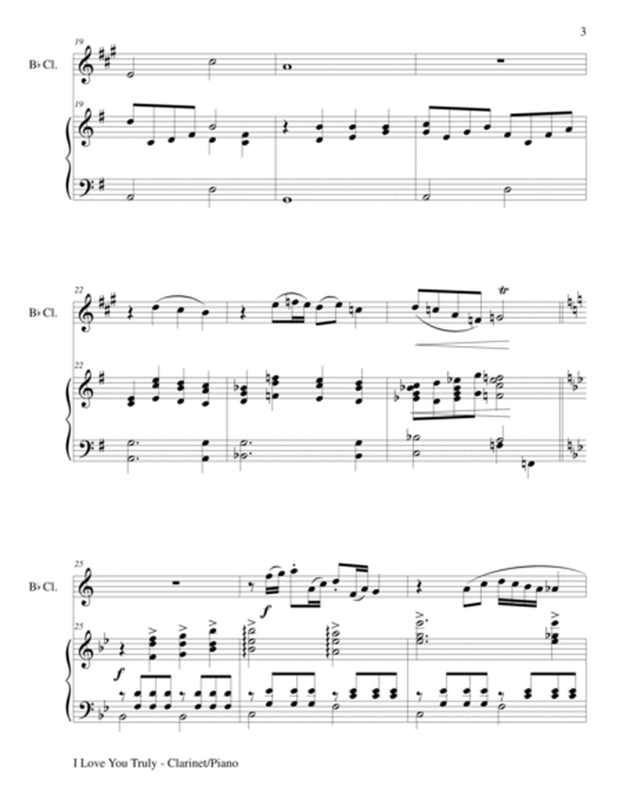 I LOVE YOU TRULY (Duet for Bb Clarinet/Piano with Score and Clar Part) image number null