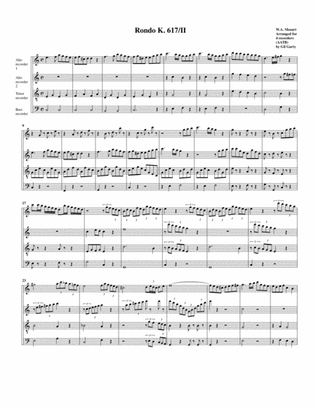 Rondo, K. 617/II (arrangement for 4 recorders)
