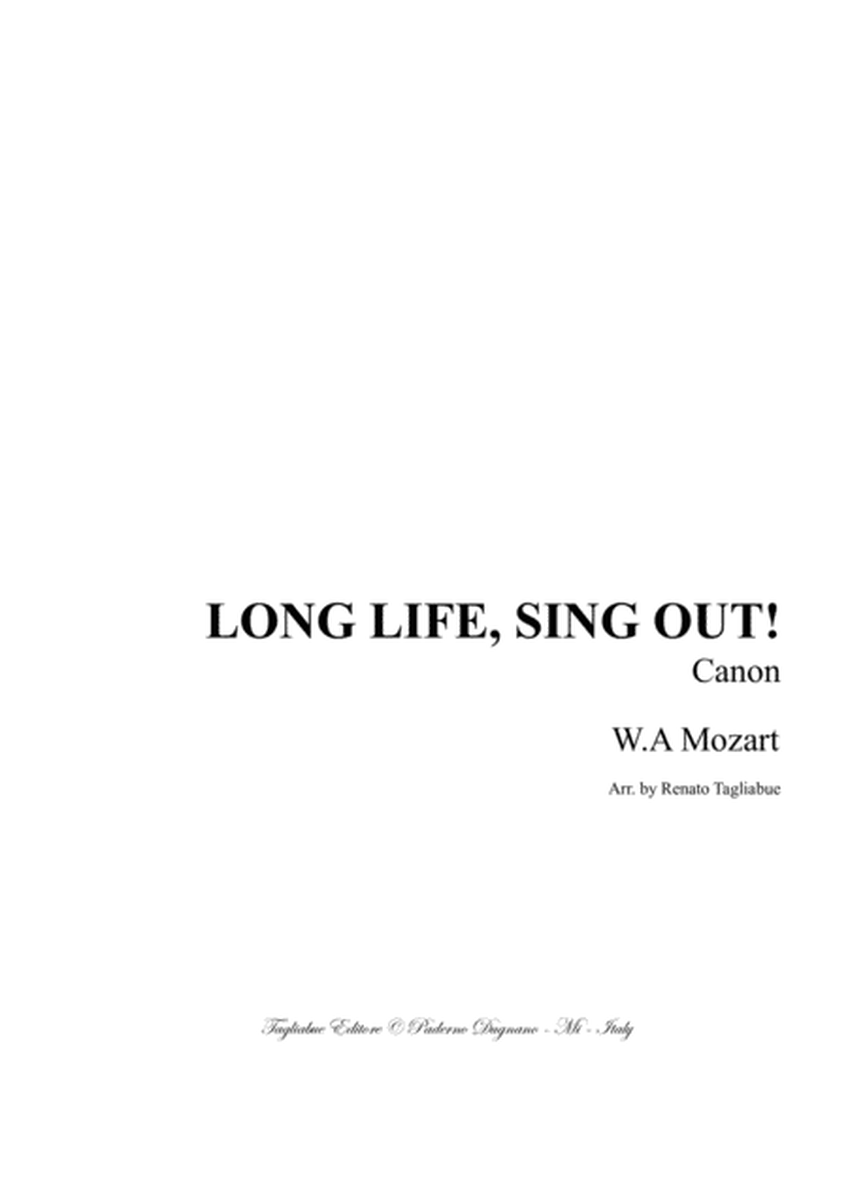 LONG LIFE, SING OUT! - MOZART - CANON - Arr. for Brass Quartet image number null