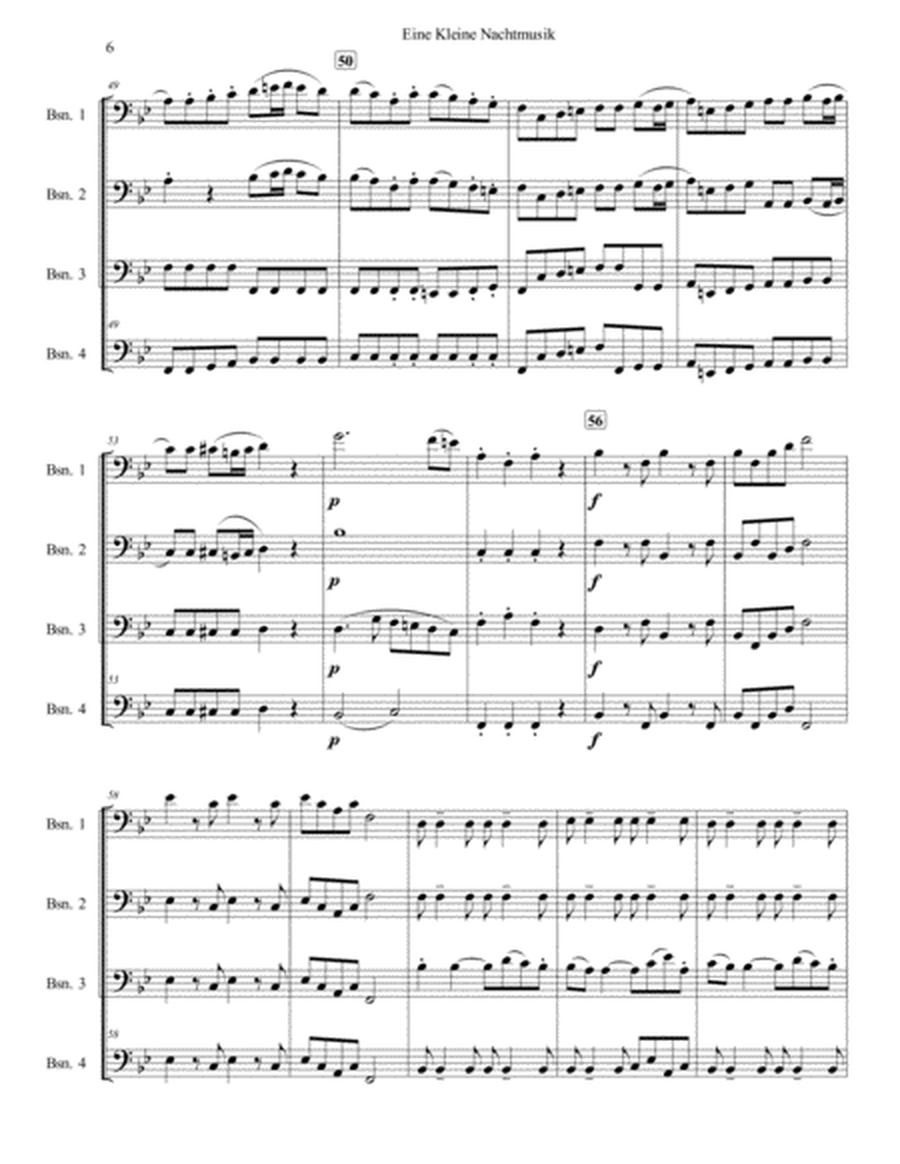 Eine Kleine Nachtmusik for Bassoon Quartet image number null