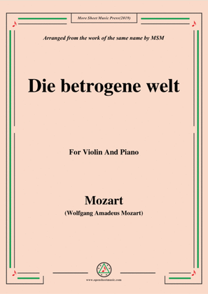 Mozart-Die betrogene welt,for Violin and Piano