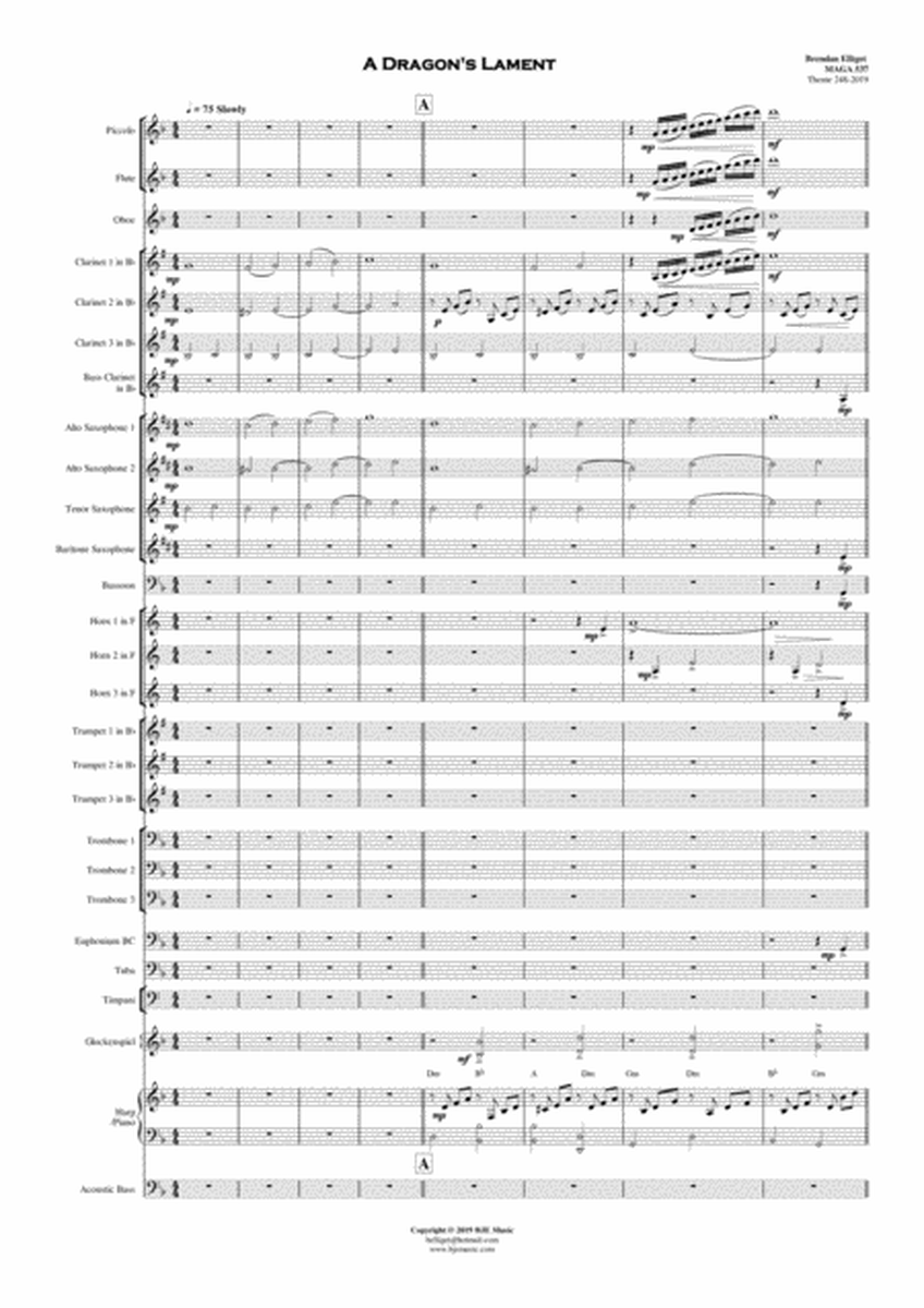 A Dragon's Lament - Concert Band Score and Parts PDF image number null