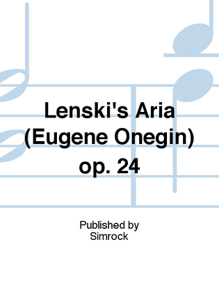 Book cover for Lenski's Aria (Eugene Onegin) op. 24