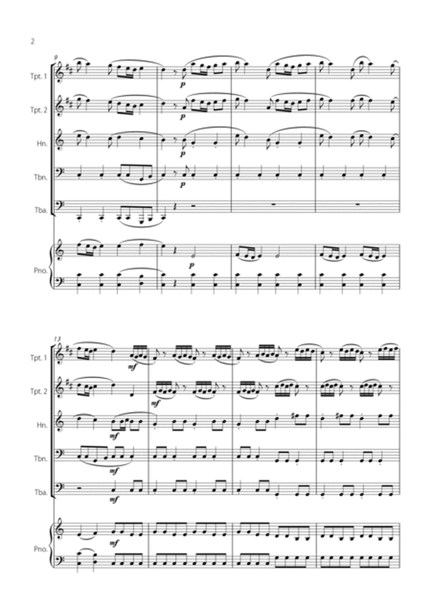 "Spring" (La Primavera) by Vivaldi - Easy version for BRASS QUINTET & PIANO image number null