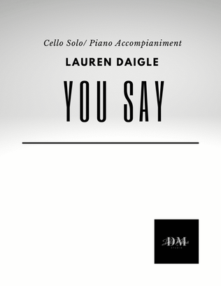 Book cover for You Say