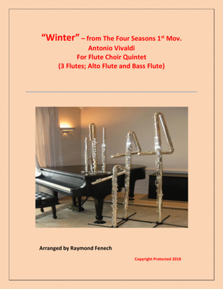 Book cover for "Winter" from the Four Season 1 st Mov. - Flute Choir Quintet