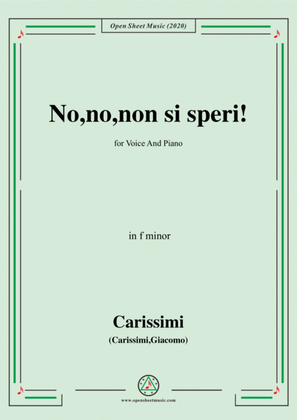 Book cover for Carissimi-No,no,non si speri,in f minor,for Voice and Piano