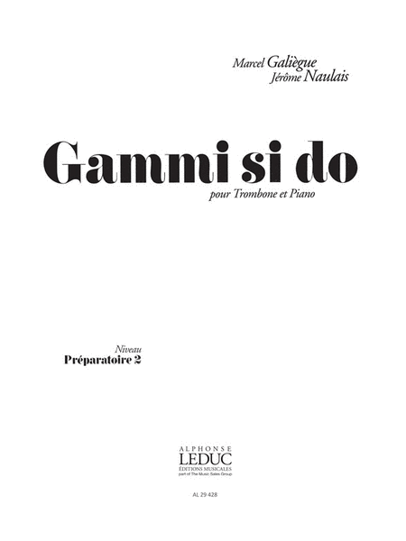 Gammi Si Do Pour Trombone Et Piano