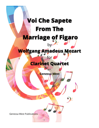 Book cover for Voi Che Sapete From The Marriage Of Figaro For Clarinet Quartet