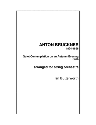 Book cover for BRUCKNER Quiet Contemplation on an Autumn Evening for string orchestra