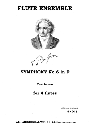 Book cover for Symphony No.6 in F for 4 flutes (4 4045) - BEETHOVEN