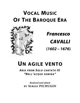 Book cover for CAVALLI Francesco: Un agile vento, aria from the cantata, arranged for Voice and Piano (G major)