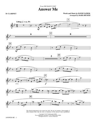 Book cover for Answer Me (from The Band's Visit) (arr. Mark Brymer) - Bb Clarinet
