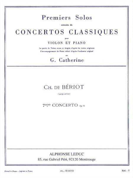 Premiers Solos Concertos Classiques No. 7, Op. 73