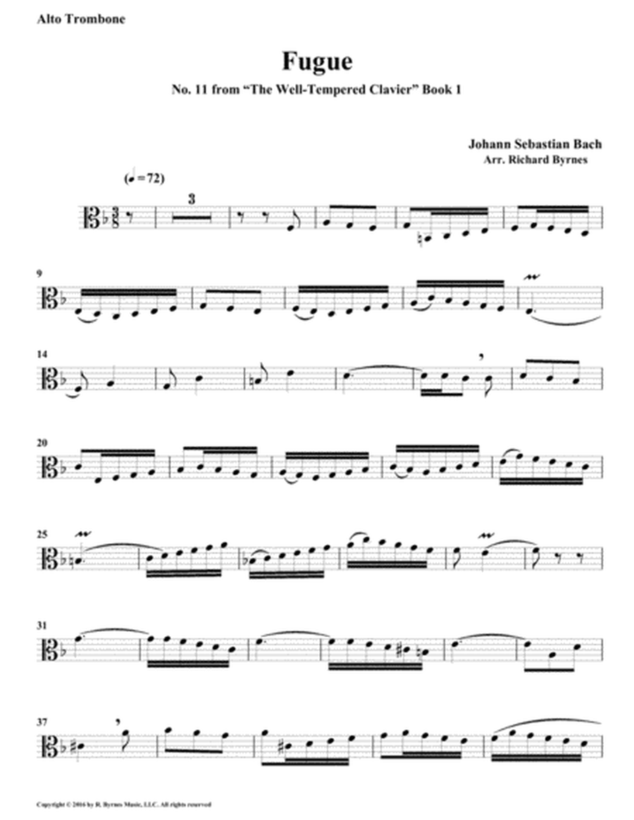 Fugue 11 from Well-Tempered Clavier, Book 1 (Trombone Quartet) image number null