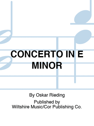 Book cover for CONCERTO IN E MINOR