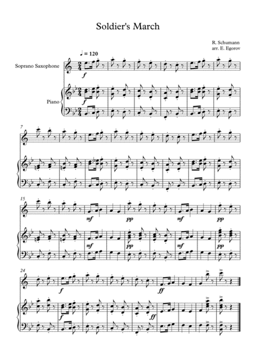 Soldier's March, Robert Schumann, For Soprano Saxophone & Piano image number null