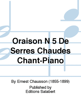 Book cover for Oraison N 5 De Serres Chaudes Chant-Piano